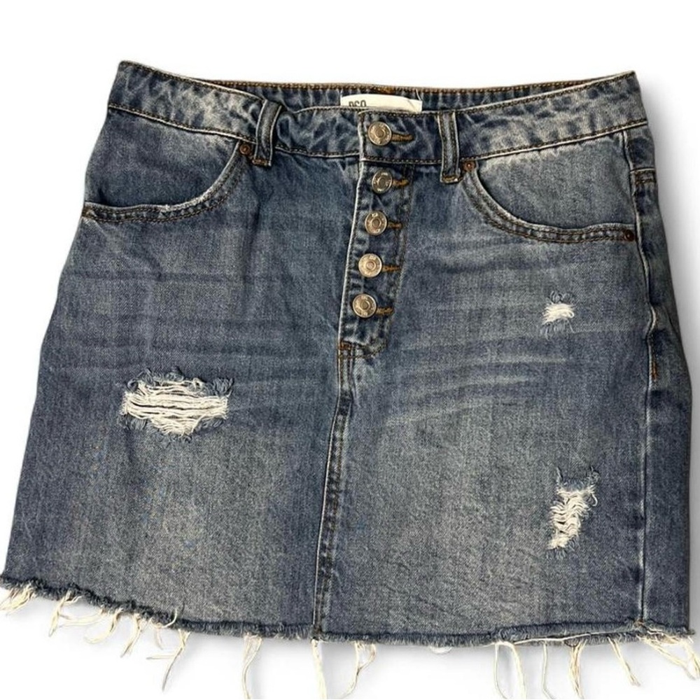 RSQ Blue Distressed Mini Skirt
